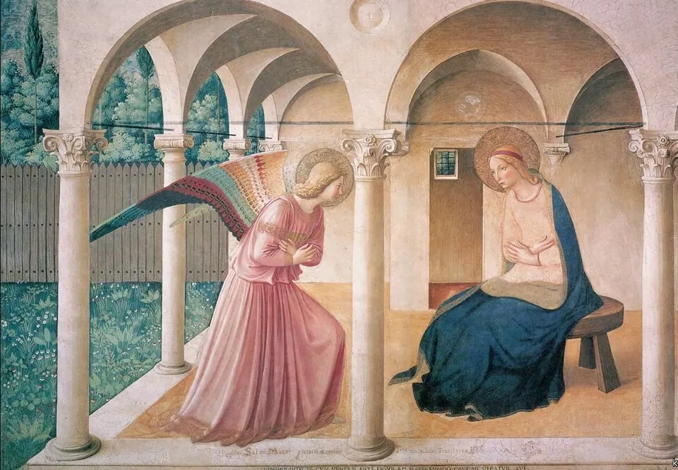 The Annunciation, Fra Angelico, about 1440 to 1445