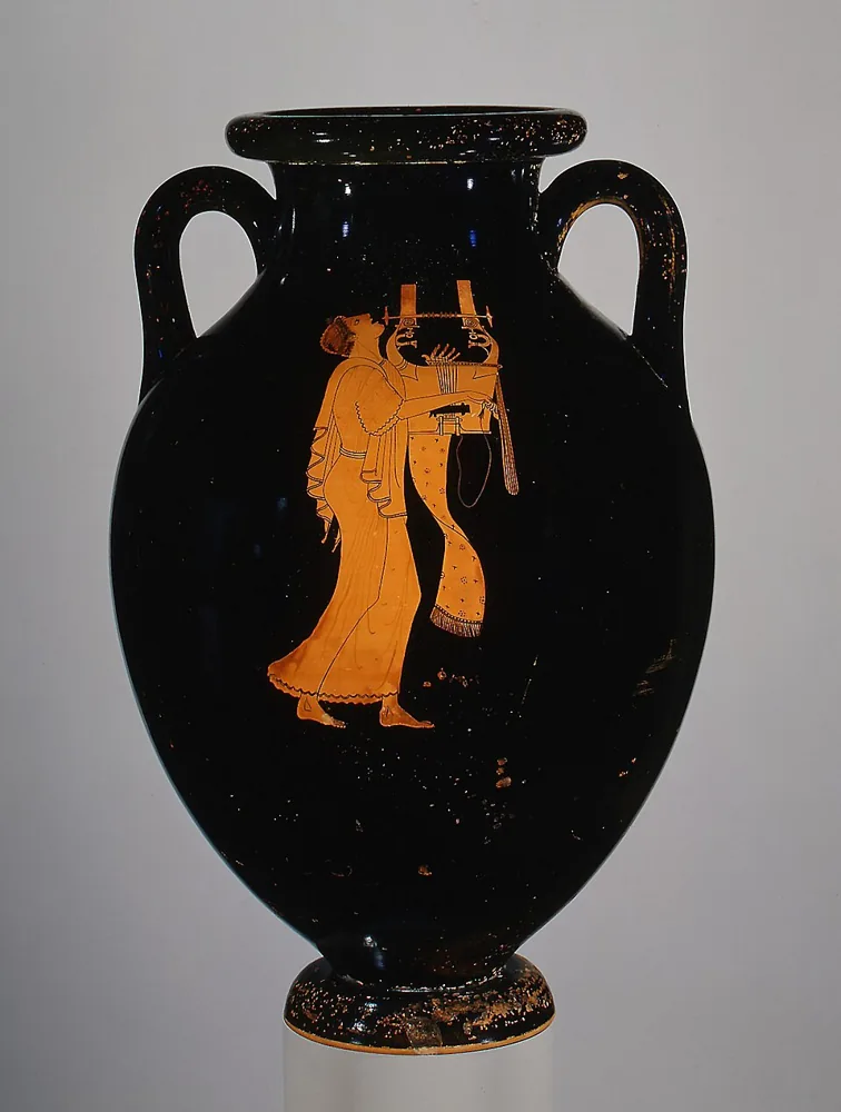 Amphora with a Singer Playing the Kithara, Berlin Painter, about 490 BC