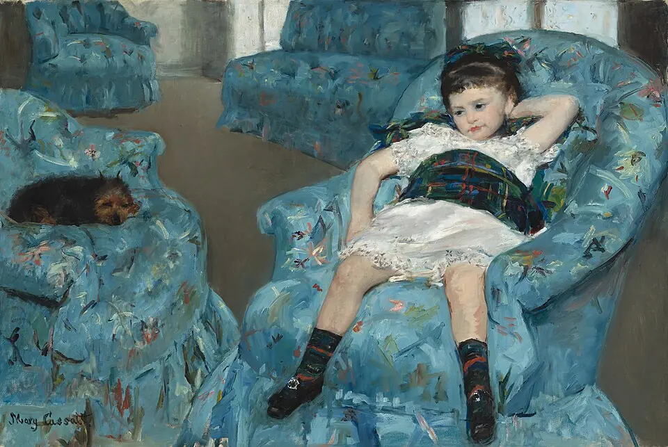 Little Girl in a Blue Armchair, Mary Cassatt, 1878
