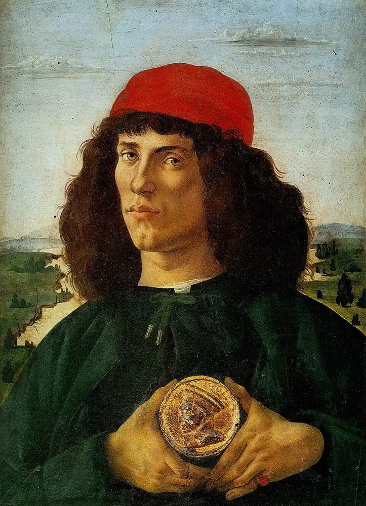Portrait of a Man with a Medal of Cosimo the Elder, Sandro Botticelli, about 1474 to 1475