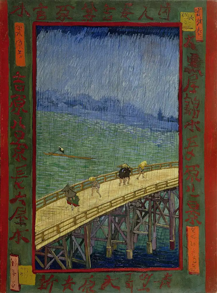 Bridge in the Rain (after Hiroshige), Vincent van Gogh, 1887