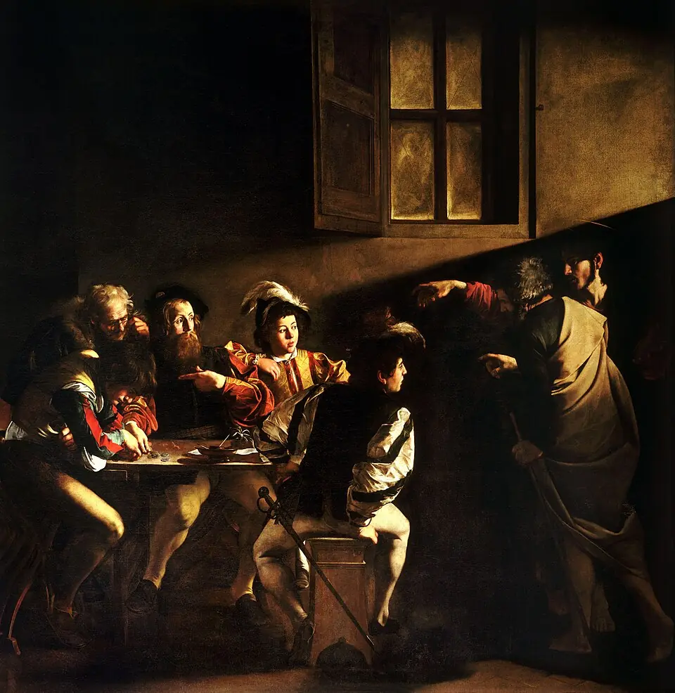 The Calling of Saint Matthew, Caravaggio, 1599 to 1600