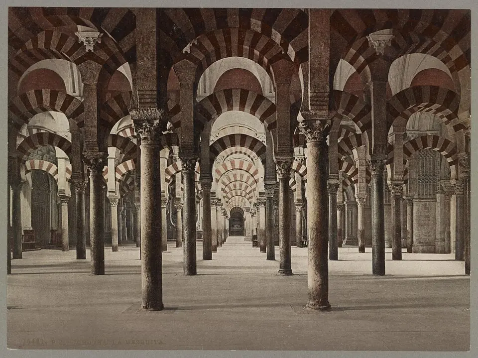 Prayer Hall, Great Mosque of Córdoba, Umayyad, begun 785, enlarged to about 987