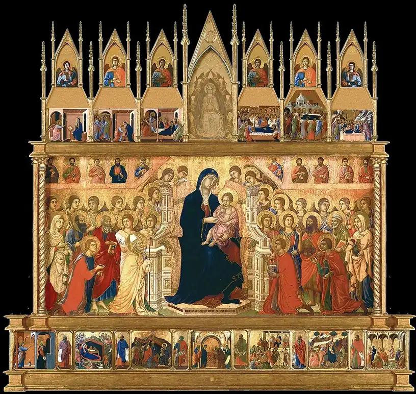 Maestà (Madonna and Child Enthroned), Duccio di Buoninsegna, 1308 to 1311