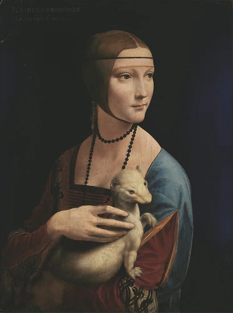 Lady with an Ermine, Leonardo da Vinci, about 1489 to 1490