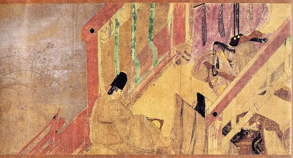 The Tale of Genji Scrolls (a scene), Heian court painters, about 1130