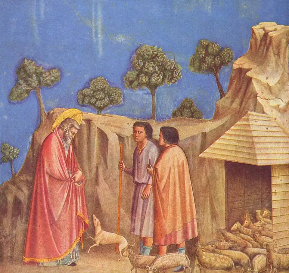 Joachim among the Shepherds, Giotto di Bondone, about 1305