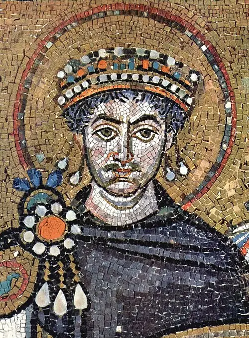 Emperor Justinian and His Attendants, Byzantine, about AD 547