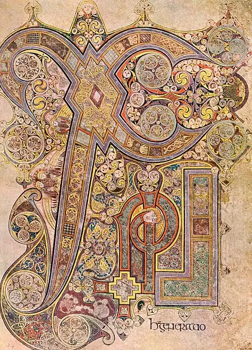 Book of Kells: the Chi Rho Page, Insular monks, about 800