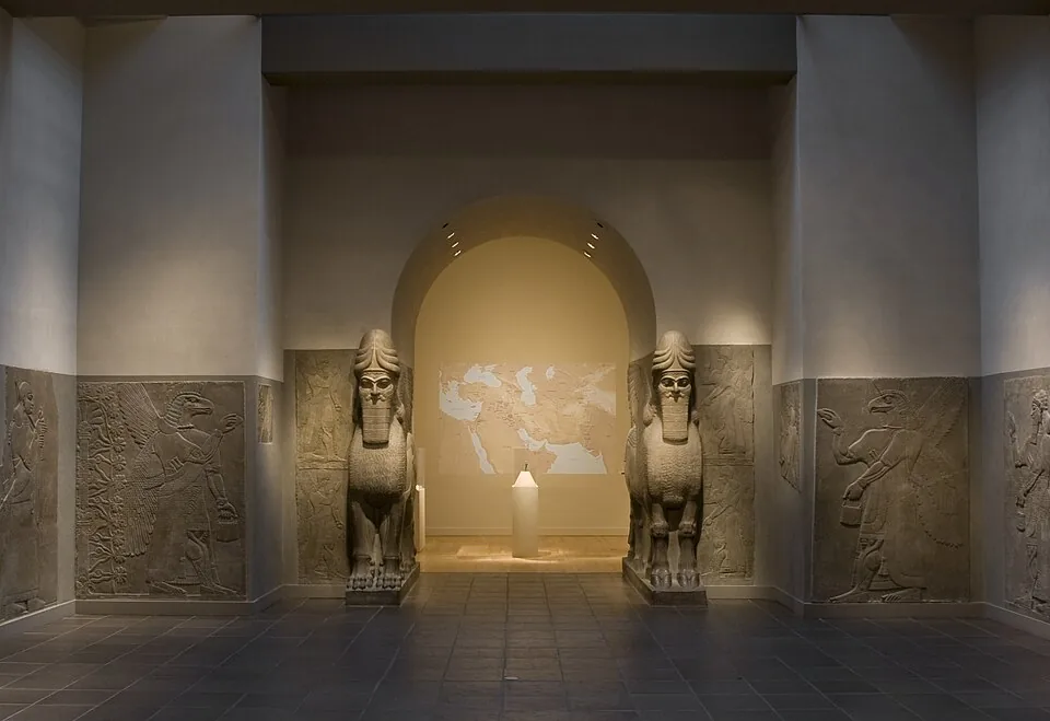 Human-Headed Winged Lion (Lamassu), Assyrian, palace of Ashurnasirpal II, 883 to 859 BC
