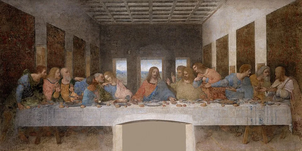 The Last Supper, Leonardo da Vinci, about 1495 to 1498