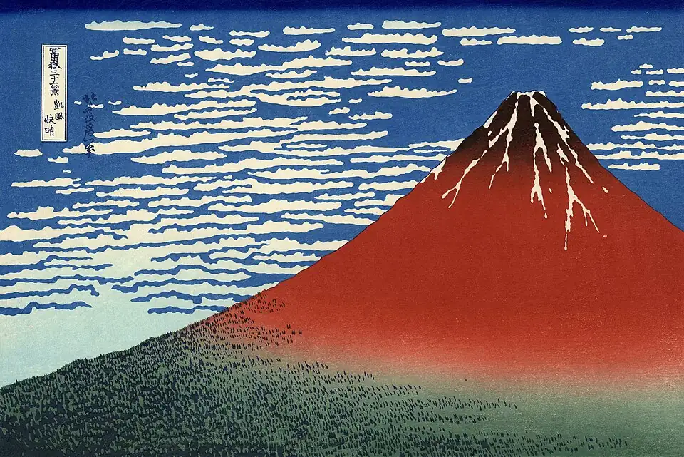 Fine Wind, Clear Morning (Red Fuji), Katsushika Hokusai, about 1830 to 1832