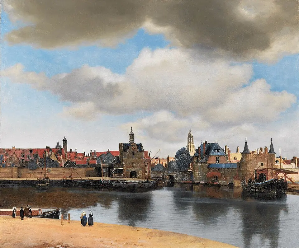 View of Delft, Johannes Vermeer, about 1660 to 1661